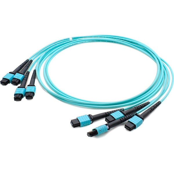 THIS IS A 25M MPO (FEMALE) TO MPO (FEMALE) 48-STRAND AQUA STRAIGHT RISER-RATED F