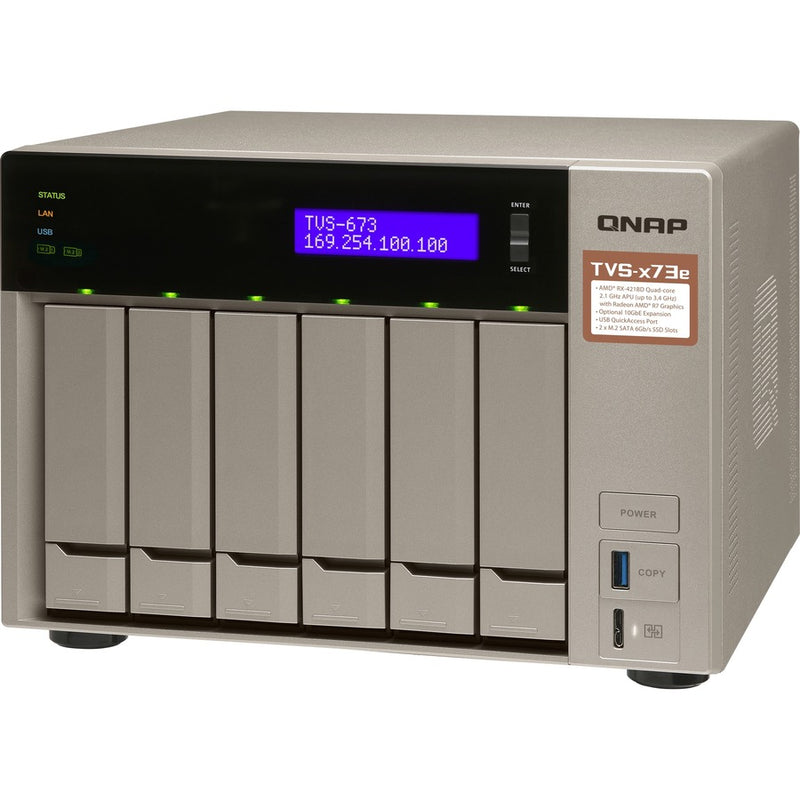 QNAP 6-BAY NAS/ISCSI IP-SAN,4GB RAM