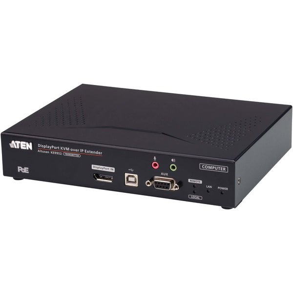 4K DISPLAYPORT SINGLE VIEW KVM OVER IP TRANSMITTER W/AUDIO/SERIAL/SFP FIBER/POE