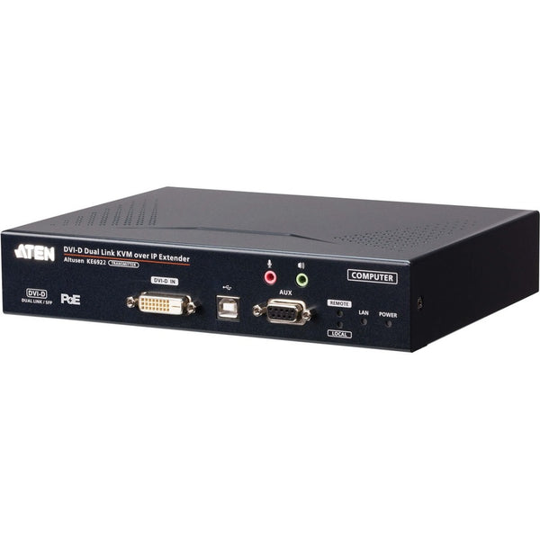 DVI DUAL LINK KVM OVER IP TRANSMITTER WITH DUAL SFP W/POE&POWER REDUNDANCY