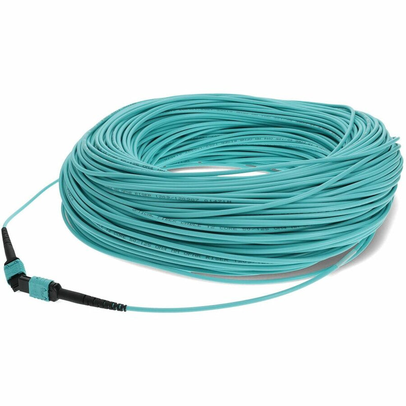 ADDON 200M MPO/UPC TO MPO/UPC AQUA OM4 OFNR (RISER-RATED) 12-STRAND FIBER PATCH