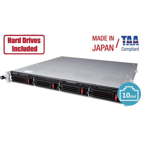 BUFFALO TeraStation WS5420 4-Bay Rackmount Windows Server IoT 2019 NAS 16TB Hard Drives Included Buffalo Americas, Inc