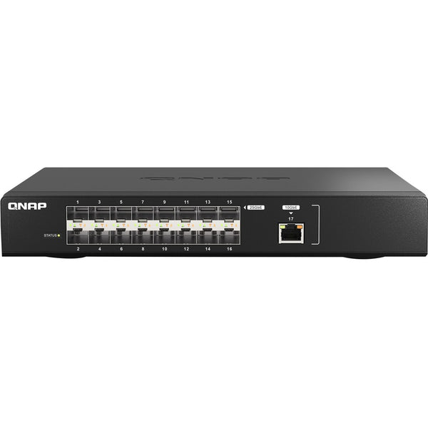 QNAP QSW-M5216-1T, RACKMOUNT MANAGED SWITCH, 16 PORTS 25GBE SFP28, 1 PORT 10GBE