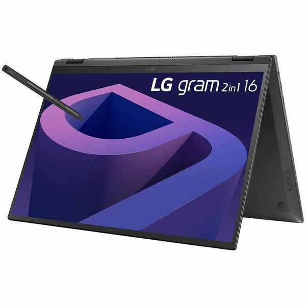 LG gram 16T90Q-K.APB7U1 16" Touchscreen Convertible 2 in 1 Notebook - WQXGA - Intel Core i7 12th Gen i7-1260P - Intel Evo Platform - 16 GB - 1 TB SSD - Obsidian Black