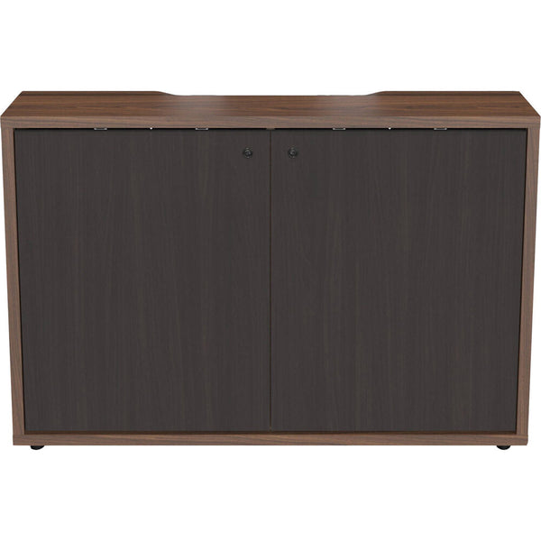 Middle Atlantic C3K2D1HB9A6ZPLBK 2 Bay Credenza HPL Woodkit - Montana Walnut Cabinet with Blackened Legno Doors Middle Atlantic